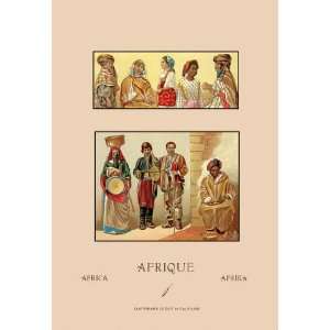  A Variety of African Costumes #2 12x18 Giclee on canvas 