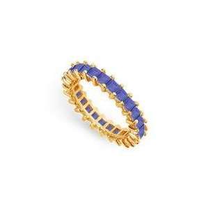   Blue Sapphire Eternity Band  14K Yellow Gold 3.00 CT TGW Jewelry