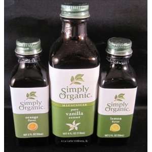 Organic Vanilla Extract & Orange, Lemon Flavors Bundle  