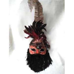 Si Lucia Masquerade Araba Plume Orange Carnival Mask