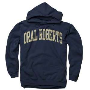   Oral Roberts Golden Eagles Navy Arch Hooded Sweatshirt Sports