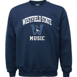  Westfield State Owls Navy Music Arch Crewneck Sweatshirt 