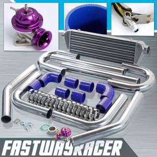 Aluminum FMIC Intercooler Piping Kit+Purple Type RS Turbo Bov 