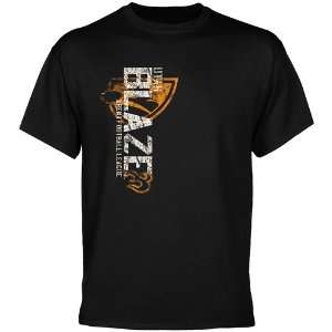  Utah Blaze Black Vertical Destroyed T shirt Sports 