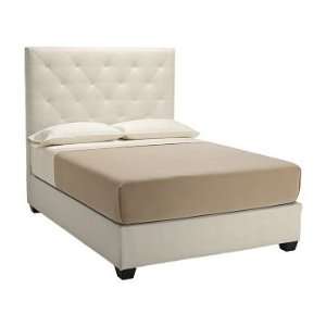 Williams Sonoma Home Mansfield Bed, Queen, Leather, Ivory 