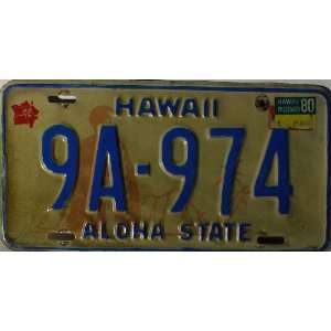   Aloha State 1980 King Kamehameha License Plate 