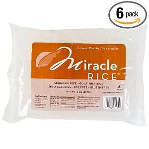 Miracle Noodle Shirataki Rice, 8 Ounce Packages (Pack of 6)  
