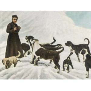  The Monks of Saint Bernard Together with Their Dogs Visit 