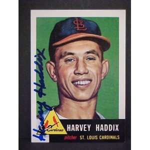 Harvey Haddix (D) St. Louis Cardinals #273 1953 Topps Archives Signed 