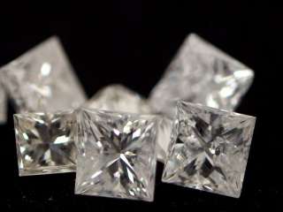 loose assorted Princess cut White Diamonds I1 H 0.39 cttw  