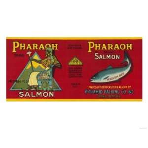  Pharaoh Salmon Can Label   Sitka, AK Premium Poster Print 