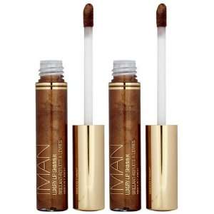 Iman Cosmetics Luxury Lip Shimmer, Brownie, 2 ct (Quantity of 3)