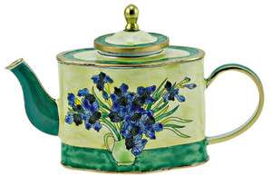   CHEN Enamel Mini Copper Handpaint Teapot   Iris by Van Gogh  