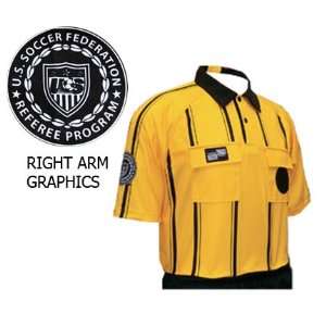  USSF Pro Soccer Referee Jerseys Gold  Striped GOLD AS 