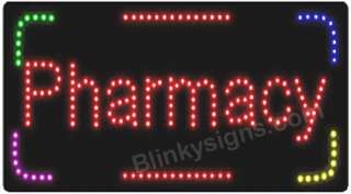 Pharmacy Animated Flashing LED Store Sign New 12x 24  