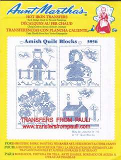 Amish Quilt Blocks Retired Aunt Marthas Hot Iron Embroidery 
