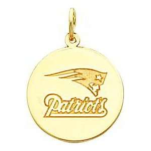  14K Gold NFL New England Patriots Logo Charm Sports 