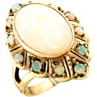 4ctw Opal Solitaire w/ Accent Antique Anniversary Ring  