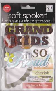 Soft Spoken GRANDKIDS value pack embellishments stickers  