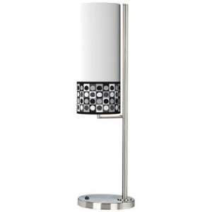   and Grey Dotted Squares Banner Giclee Table Lamp