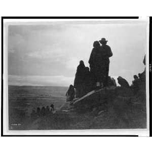 Watching the morning races,Hopi Indians looking at valley floor,c1905 