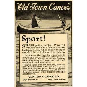  1918 Ad Old Town Canoe Maine Paddle Canoeing Sport Club 