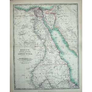    Johnston Atlas 1905 Map Egypt Red Sea Arabia Nubia