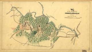 1863 Civil War Map battlefield of Chancellorsville, VA  