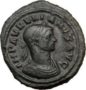 AURELIAN 274AD Big Rare Ancient Roman Coin Emperor shaking hands w 