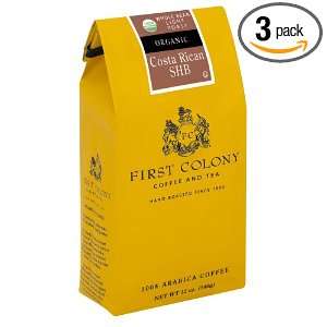 First Colony Organic Traditional,costa Rican Shb Light Roast, Whole 