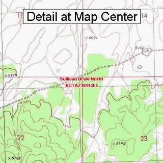 USGS Topographic Quadrangle Map   Sullivan Draw North, Arizona (Folded 