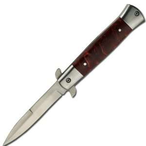  Spring Assisted Knife W/ Red Pearl Handle 