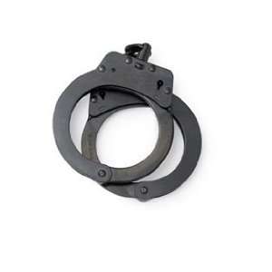  Hiatt Handcuff Big Guys Steel Handcuffs, Chain, Black 