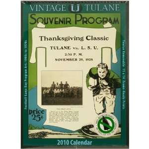  Tulane Green Wave Vintage 2010 Football Program Calendar 