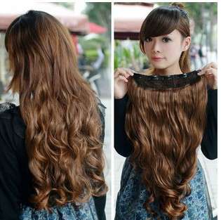   Piece long curl/curly/wavy hair extension clip on F51 