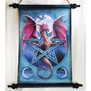  Ann Stokes Dragon Pentagram Wall Scroll Tapestry 