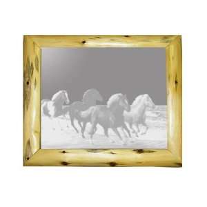 Wall Decor With Chincoteague Horse Etched Mirror   Chincoteague Horse 