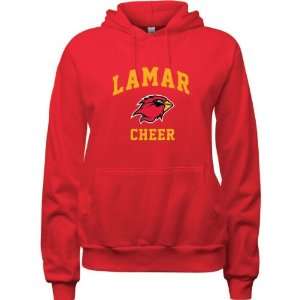 Lamar Cardinals Red Womens Cheer Arch Hooded Sweatshirt 