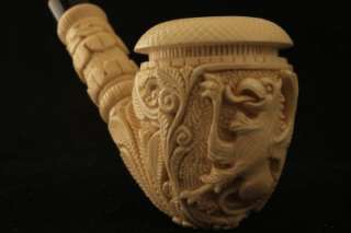 DRAGON FIRE Meerschaum Pipe Hand Carved by Mesut   comes with CASE 