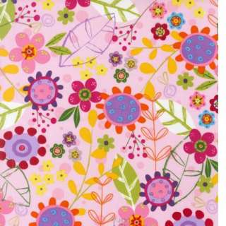 Animal Party Too Flower Pink Amy Schimler Fabric  