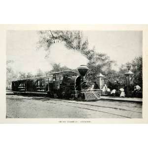  1917 Print Paraguay Steam Train Tramway Asuncion Tramcar 