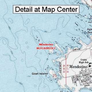  USGS Topographic Quadrangle Map   Mendocino, California 