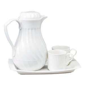  Insulated Swirl Carafe Set, With Tray/40 oz 2 8 oz Cups 