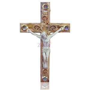    35cm Catholic Wall Cross With Hand Carved Crucifix 