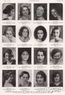 1931 Print Miss World Beauty Contest Participants form Europe  