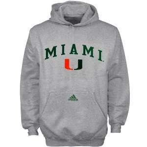 adidas Miami Hurricanes Ash Youth Turbo Hoody Sweatshirt  