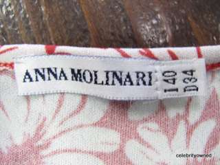 Anna Molinari Red/White Sunflower Sleeveless Dress 34  