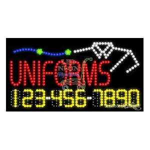 Uniforms LED Sign 17 inch tall x 32 inch wide x 3.5 inch deep outdoor 