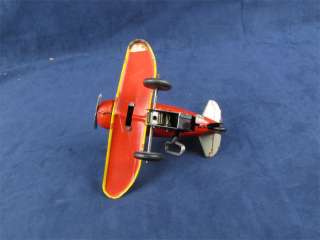 Vintage 1920s Marx Tin Wind Up Roll Over Plane Toy  