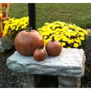  decorative, cast stone pumpkin, 3 sizes, fall & autumn 
